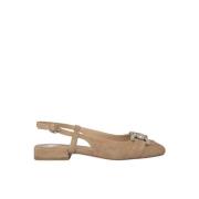 Alma EN Pena Spänne Rhinestone Platta Sko Beige, Dam