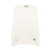 Roy Roger's Bomull Crew Neck Sweater White, Herr