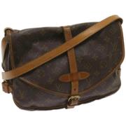 Louis Vuitton Vintage Pre-owned Canvas axelremsvskor Brown, Dam