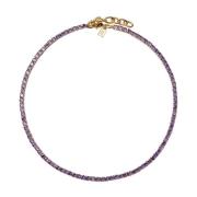 Crystal Haze Lila Zirkonia Statement Halsband Purple, Dam