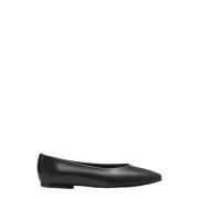 Flattered Square Toe Ballet Flats Black, Dam