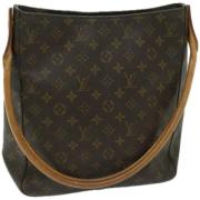 Louis Vuitton Vintage Pre-owned Canvas axelremsvskor Brown, Dam