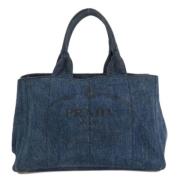 Prada Vintage Pre-owned Denim totevskor Blue, Dam