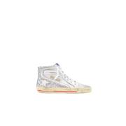 Golden Goose Silver Glitter Skate Sneakers Multicolor, Dam