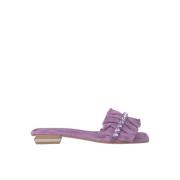 Alma EN Pena Ruffled Flat Sandal Purple, Dam