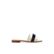 Salvatore Ferragamo Lovec Slides Beige, Dam