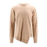 Comme des Garçons Beige Stickat Rundhals Långärmad Beige, Herr