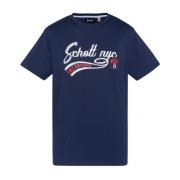 Schott NYC Signatur Tyron Bomull T-shirt - Blå Blue, Herr