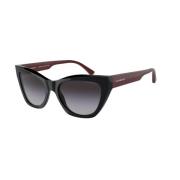 Emporio Armani Svart Ram Grå Gradient Linser Black, Dam