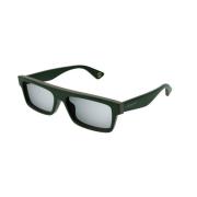 Gucci Grön Ram Silver Linssolglasögon Green, Unisex