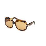 Tom Ford Brun Mörk Havana Solglasögon Ft1155 Brown, Dam