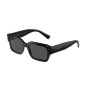 Dolce & Gabbana Svart Ram, Mörkgrå Linser Solglasögon Black, Unisex