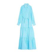 Ines De La Fressange Paris Léna Vichy turquoise dress Blue, Unisex