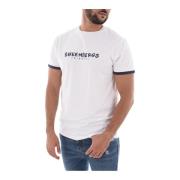 Bikkembergs Stretch Bomull Logo Print T-shirt White, Herr