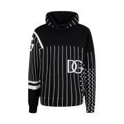 Dolce & Gabbana Hoodie med Svart och Vit Tryck Black, Herr