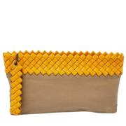 Bottega Veneta Vintage Pre-owned Laeder kuvertvskor Beige, Dam