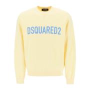 Dsquared2 Logo Print Crew-neck Sweatshirt Yellow, Herr
