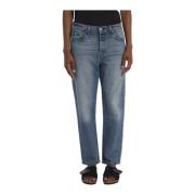 Levi's Blå Denim Byxor Klassisk 501 Blue, Dam