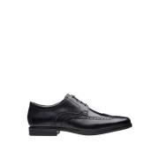 Clarks Svart Läder Brogue Skor Black, Herr