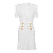 Balmain Utställd stickad klänning White, Dam