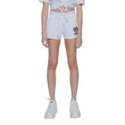 Love Moschino Vita Sportiga Shorts Logo Print White, Dam