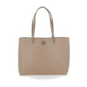 Tory Burch Beige Toteväska med Double T Logo Beige, Dam