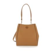 Tory Burch Beige Bucketväska med Avtagbar Rem Beige, Dam