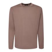 Dell'oglio Mörk Beige Ull T-shirt Aw23 Beige, Herr