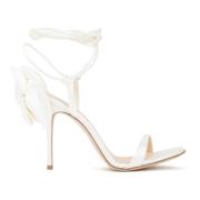 Magda Butrym Vita Pumps med Tygblomsterdekoration White, Dam