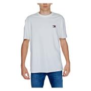 Tommy Jeans Badge Tee Höst/Vinter Kollektion Bomull White, Herr