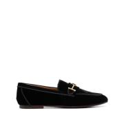 Tod's Svarta Velvet Loafers Platta Skor Black, Dam