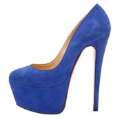 Christian Louboutin Pre-owned Pre-owned Mocka klackskor Blue, Dam