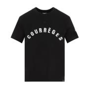 Courrèges Tryckt T-shirt Black, Dam