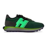 Hogan Gröna Sneakers med Tekniska Tyginlägg Green, Herr