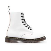 Dr. Martens Vintage Quilon Combat Boots Vit Läder White, Dam
