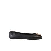 Tory Burch Metallplatta Ballerina Flats Black, Dam