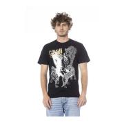 Cavalli Class Logo Print Crew Neck T-Shirt Black, Herr