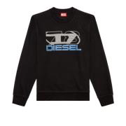 Diesel Sweatshirt med logotryck Black, Herr