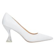 Estro Vita Läderhöga Klackar Pumps Elegant Stil White, Dam