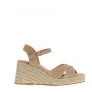 Castañer Beige Kors Tyg Kil Espadrill Beige, Dam