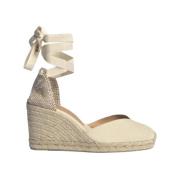 Castañer Ivory Wedge Espadrilles Beige, Dam