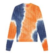 Diesel Tie-dye jumper in cable-knit cotton Multicolor, Herr