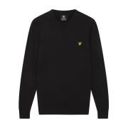 Lyle & Scott Cotton Merino Crew Jumper Black, Herr