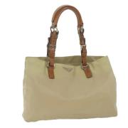 Prada Vintage Pre-owned Nylon totevskor Beige, Dam