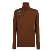 Ermanno Scervino Hög hals tröja i Toffee Brown, Dam