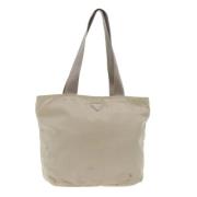 Prada Vintage Pre-owned Nylon totevskor Beige, Dam