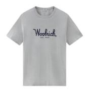 Woolrich Broderad Logotee Ljusgrå Gray, Herr