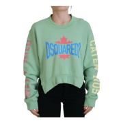 Dsquared2 Grön Logo Print Tröja Kvinnor Casual Green, Dam