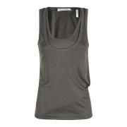 Helmut Lang Dubbel Lagers Tanktopp Gray, Dam