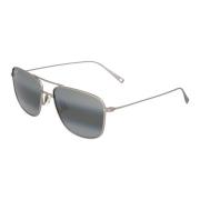 Maui Jim Fyrkantiga Metall Solglasögon Mikioi Gray, Unisex